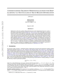 Understanding Gradient Orthogonalization for Deep Learning via Non-Euclidean Trust-Region Optimization