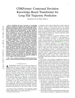 CDKFormer: Contextual Deviation Knowledge-Based Transformer for Long-Tail Trajectory Prediction