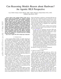 Can Reasoning Models Reason about Hardware? An Agentic HLS Perspective