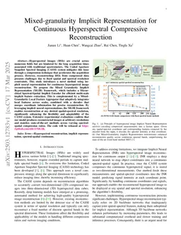 Mixed-granularity Implicit Representation for Continuous Hyperspectral Compressive Reconstruction