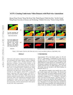 AUTV: Creating Underwater Video Datasets with Pixel-wise Annotations