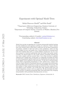 Experiments with Optimal Model Trees