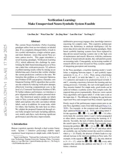 Verification Learning: Make Unsupervised Neuro-Symbolic System Feasible