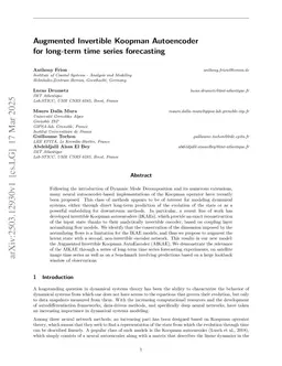 Augmented Invertible Koopman Autoencoder for long-term time series forecasting