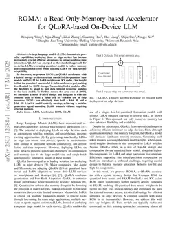 ROMA: a Read-Only-Memory-based Accelerator for QLoRA-based On-Device LLM
