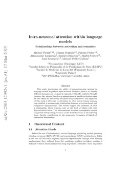 Intra-neuronal attention within language models Relationships between activation and semantics