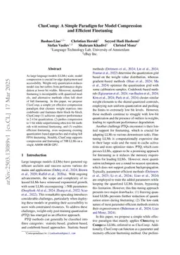 ClusComp: A Simple Paradigm for Model Compression and Efficient Finetuning