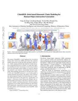 ChainHOI: Joint-based Kinematic Chain Modeling for Human-Object Interaction Generation