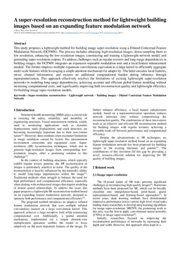 A super-resolution reconstruction method for lightweight building images based on an expanding feature modulation network