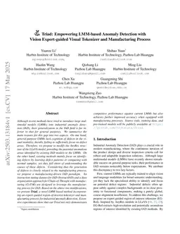Triad: Empowering LMM-based Anomaly Detection with Vision Expert-guided Visual Tokenizer and Manufacturing Process