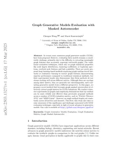 Graph Generative Models Evaluation with Masked Autoencoder