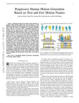 Progressive Human Motion Generation Based on Text and Few Motion Frames
