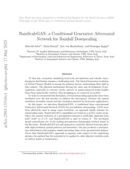 RainScaleGAN: a Conditional Generative Adversarial Network for Rainfall Downscaling