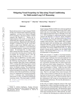 Mitigating Visual Forgetting via Take-along Visual Conditioning for Multi-modal Long CoT Reasoning