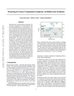 Measuring In-Context Computation Complexity via Hidden State Prediction