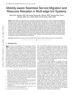 Mobility-aware Seamless Service Migration and Resource Allocation in Multi-edge IoV Systems