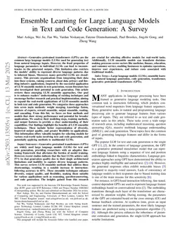 Ensemble Learning for Large Language Models in Text and Code Generation: A Survey