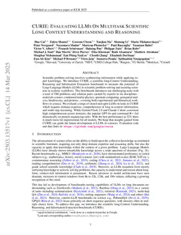 CURIE: Evaluating LLMs On Multitask Scientific Long Context Understanding and Reasoning