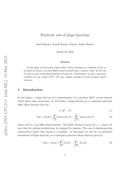 Positivity sets of hinge functions