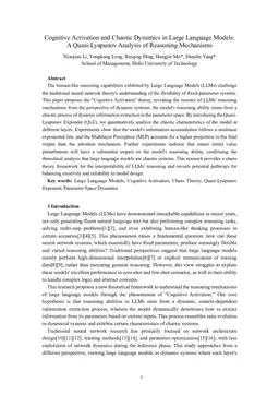 Cognitive Activation and Chaotic Dynamics in Large Language Models: A Quasi-Lyapunov Analysis of Reasoning Mechanisms