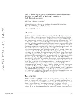 APF+: Boosting adaptive-potential function reinforcement learning methods with a W-shaped network for high-dimensional games