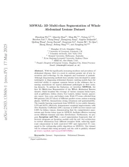 MSWAL: 3D Multi-class Segmentation of Whole Abdominal Lesions Dataset