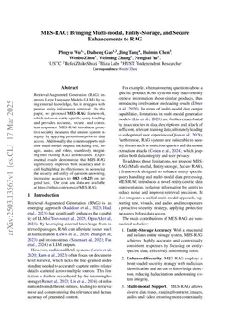 MES-RAG: Bringing Multi-modal, Entity-Storage, and Secure Enhancements to RAG