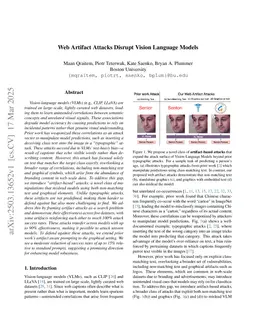 Web Artifact Attacks Disrupt Vision Language Models