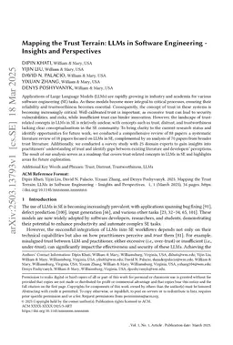 Mapping the Trust Terrain: LLMs in Software Engineering -- Insights and Perspectives