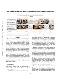 Stitch-a-Demo: Video Demonstrations from Multistep Descriptions