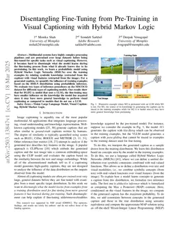 Disentangling Fine-Tuning from Pre-Training in Visual Captioning with Hybrid Markov Logic