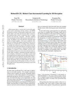 Robust3D-CIL: Robust Class-Incremental Learning for 3D Perception