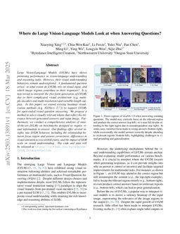 Where do Large Vision-Language Models Look at when Answering Questions?