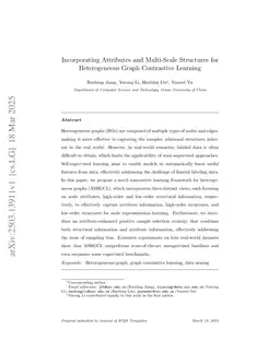 Incorporating Attributes and Multi-Scale Structures for Heterogeneous Graph Contrastive Learning