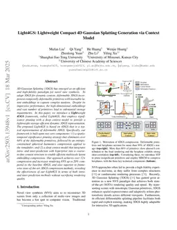 Light4GS: Lightweight Compact 4D Gaussian Splatting Generation via Context Model