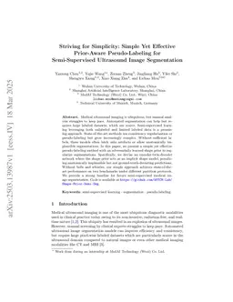 Striving for Simplicity: Simple Yet Effective Prior-Aware Pseudo-Labeling for Semi-Supervised Ultrasound Image Segmentation
