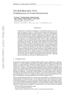 The KoLMogorov Test: Compression by Code Generation