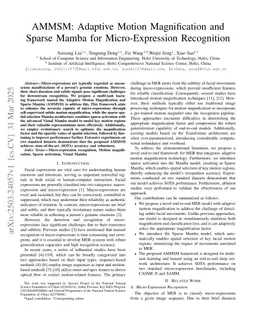 AMMSM: Adaptive Motion Magnification and Sparse Mamba for Micro-Expression Recognition