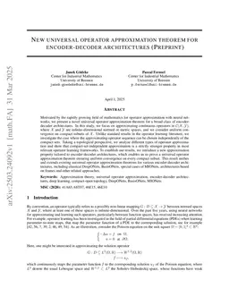 New universal operator approximation theorem for encoder-decoder architectures (Preprint)