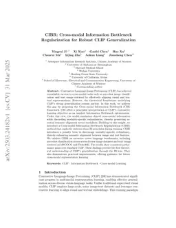 CIBR: Cross-modal Information Bottleneck Regularization for Robust CLIP Generalization