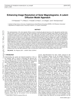 Enhancing Image Resolution of Solar Magnetograms: A Latent Diffusion Model Approach