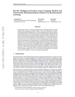 Rec-R1: Bridging Generative Large Language Models and User-Centric Recommendation Systems via Reinforcement Learning