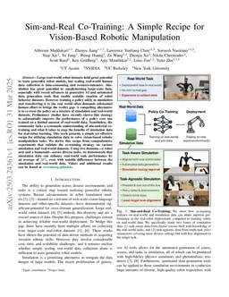 Sim-and-Real Co-Training: A Simple Recipe for Vision-Based Robotic Manipulation