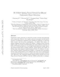 SU-YOLO: Spiking Neural Network for Efficient Underwater Object Detection