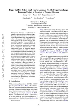 Bigger But Not Better: Small Neural Language Models Outperform Large Language Models in Detection of Thought Disorder