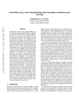 Look Before Leap: Look-Ahead Planning with Uncertainty in Reinforcement Learning