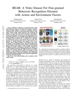 BEAR: A Video Dataset For Fine-grained Behaviors Recognition Oriented with Action and Environment Factors