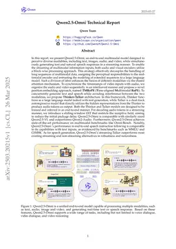 Qwen2.5-Omni Technical Report