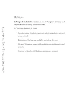 Solving 2-D Helmholtz equation in the rectangular, circular, and elliptical domains using neural networks