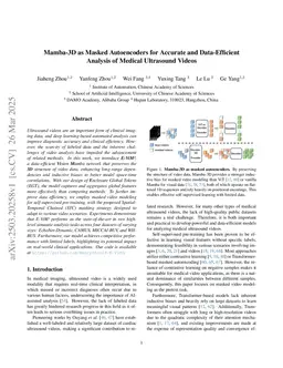 Mamba-3D as Masked Autoencoders for Accurate and Data-Efficient Analysis of Medical Ultrasound Videos